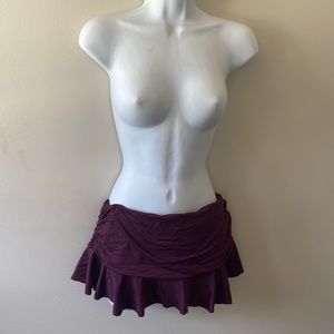 Ralph Lauren Eggplant Purple Slim Fit Swimsuit Skirt bikini Bottoms 8 New